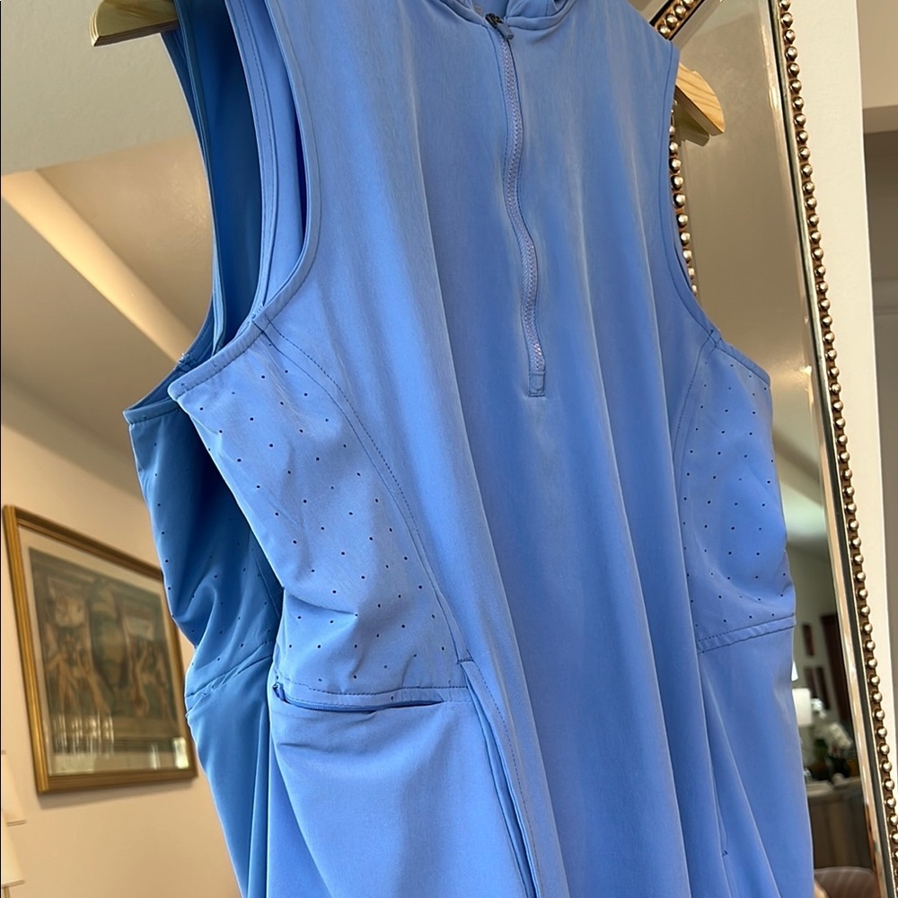 Laguna B Athletic Blue Mock Neck Sleeveless Mini Dress - Picture 4 of 8